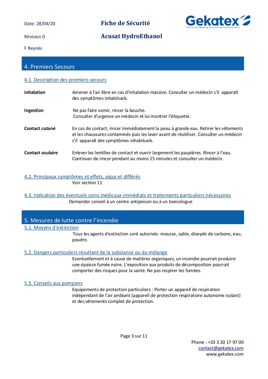 FDS  Acusat HYDROETHANOL FRENCH V00.pdf - page 3/11