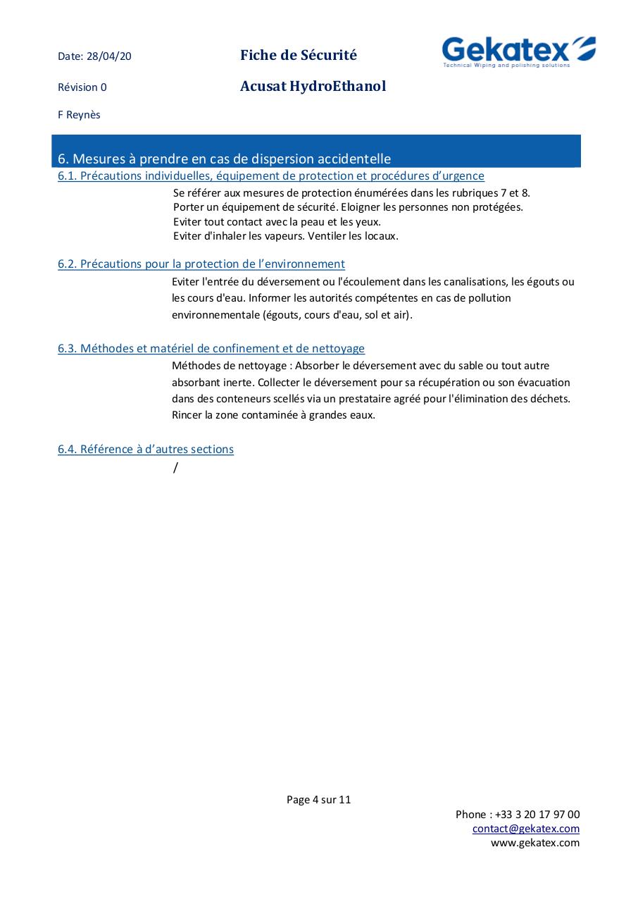 FDS  Acusat HYDROETHANOL FRENCH V00.pdf - page 4/11