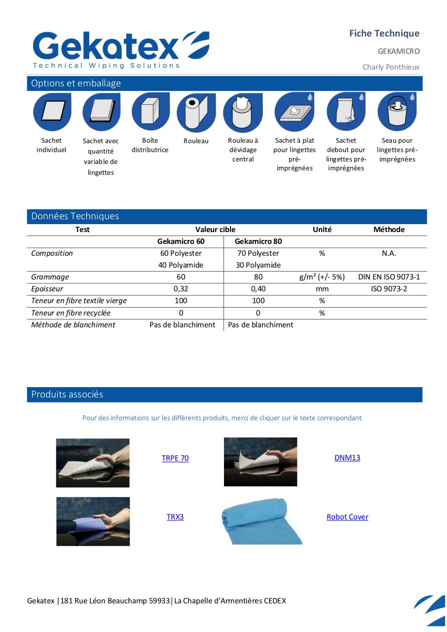 FT - WR00003764 - Lingette seche - GEKAMICRO 80.pdf - page 2/2