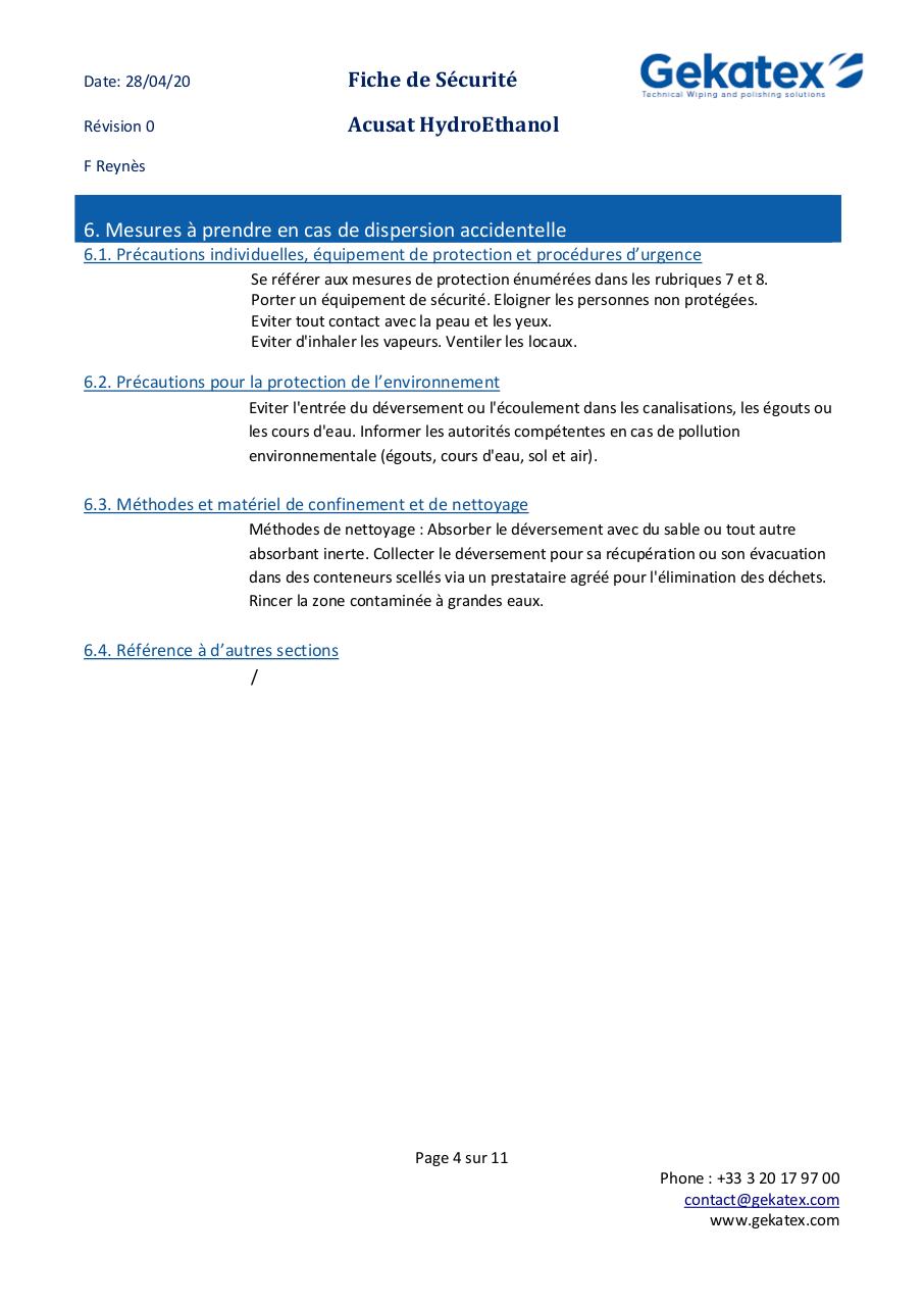 MSDS - WS00003557 - Acusat HydroEthanol.pdf - page 4/11