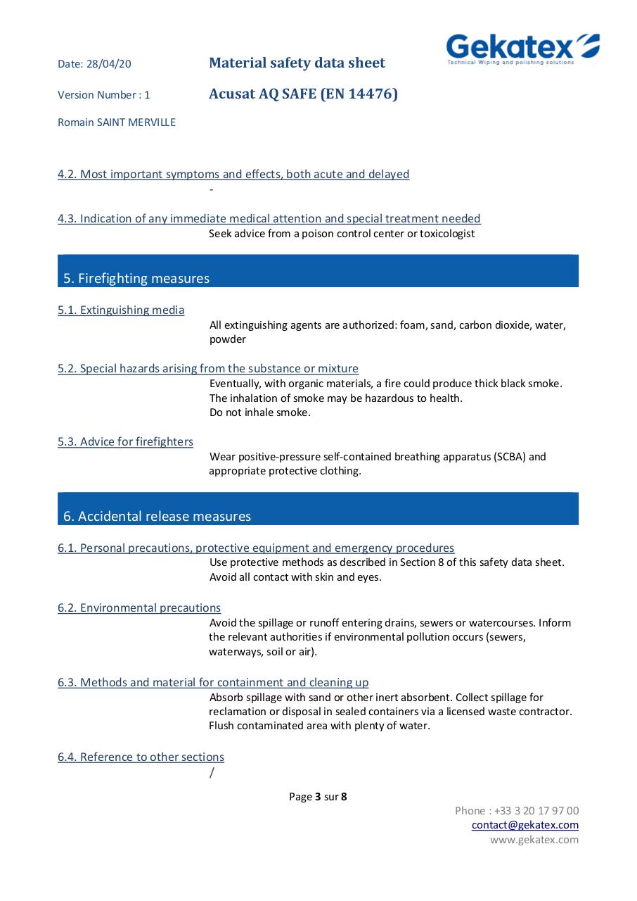 MSDS Acusat AQ SAFE EN 14476 ENGLISH V00.pdf - page 3/8