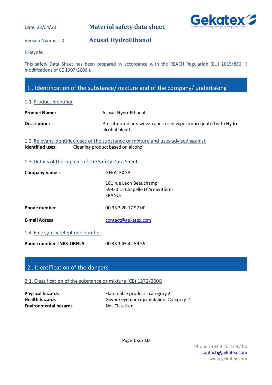 MSDS Acusat HYDROETHANOL ENGLISH V00 (1).pdf - page 1/10