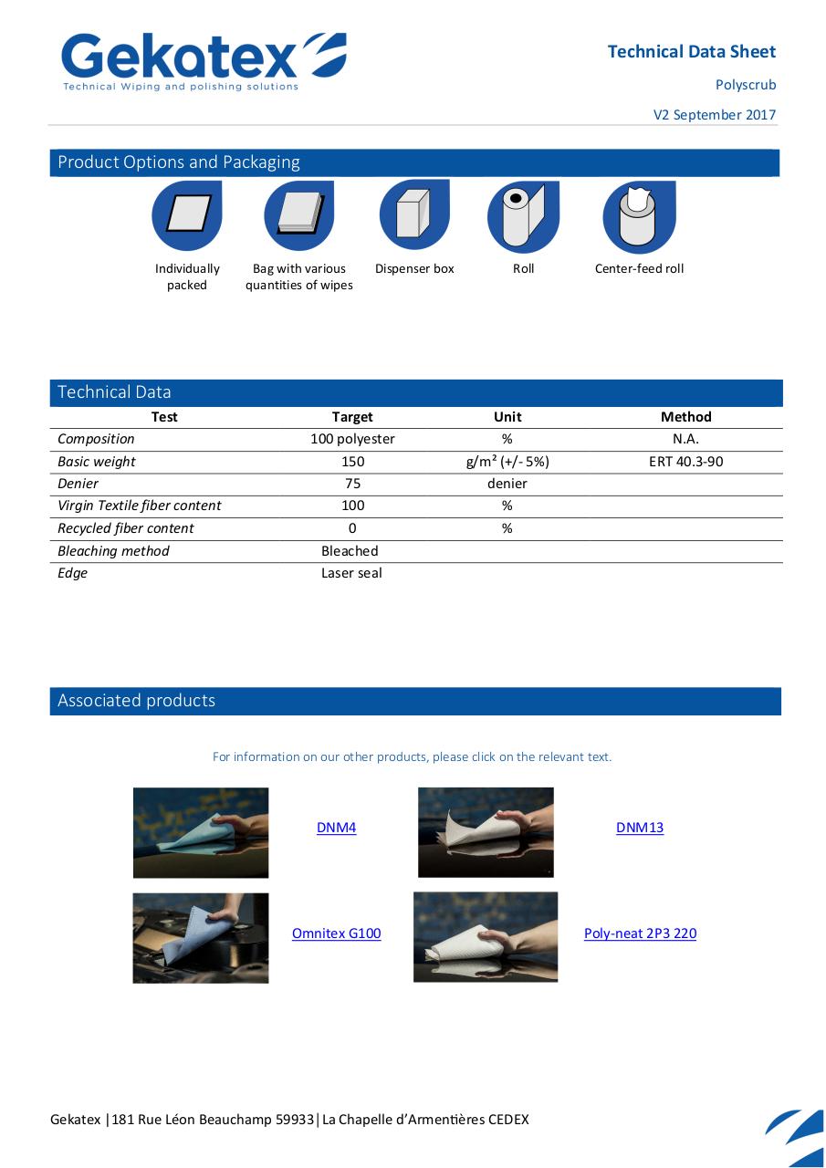 TDS - WB00000018 - Dry wipes - POLYSCRUB.pdf - page 2/2